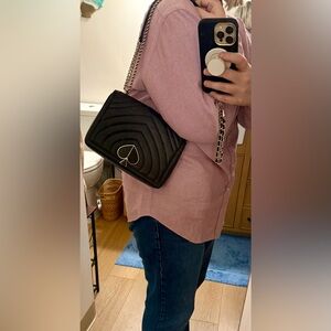 Black Quilted Leather Kate Spade Bag ♠️